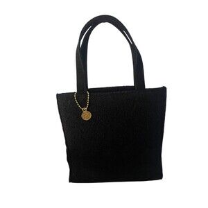 Vintage Giorgio Beverly Hills Satchel With Bag Charm Black